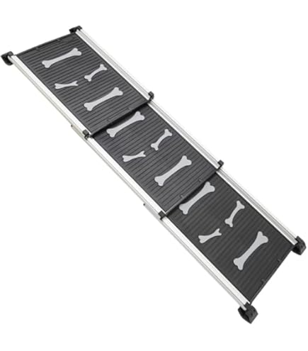 Ruedamann 犬用スロープ アルミ製伸縮式ペットスロープ 車への乗降 高低